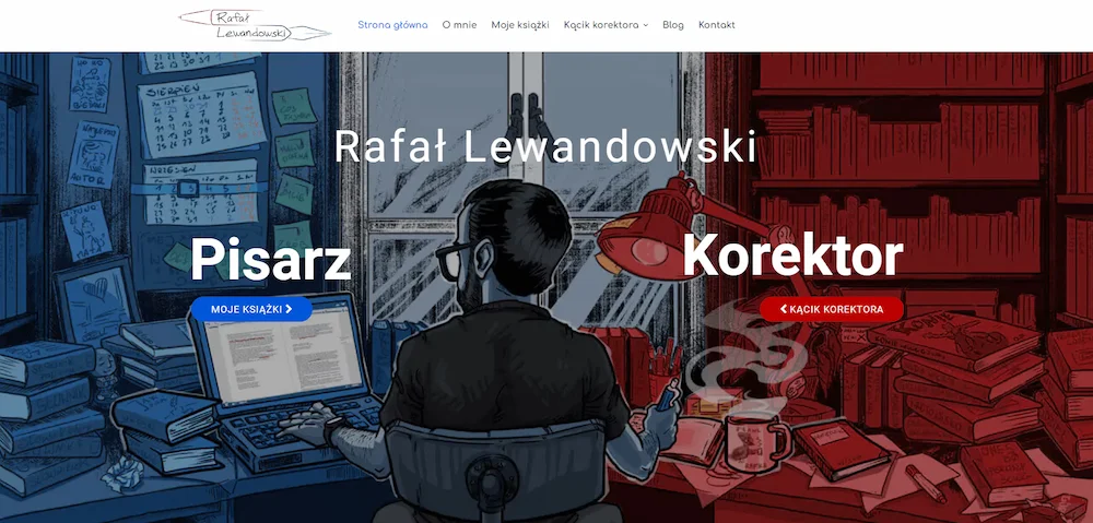Strona internetowa dla pisarza i korektora