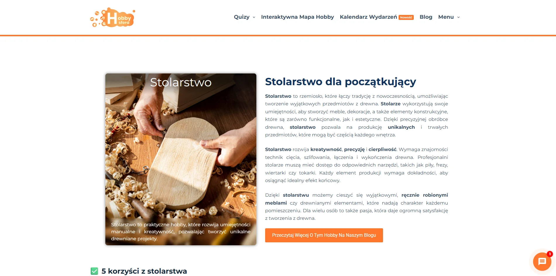Zrzut ekranu projektu Portal hobbystyczny Hobbysfera