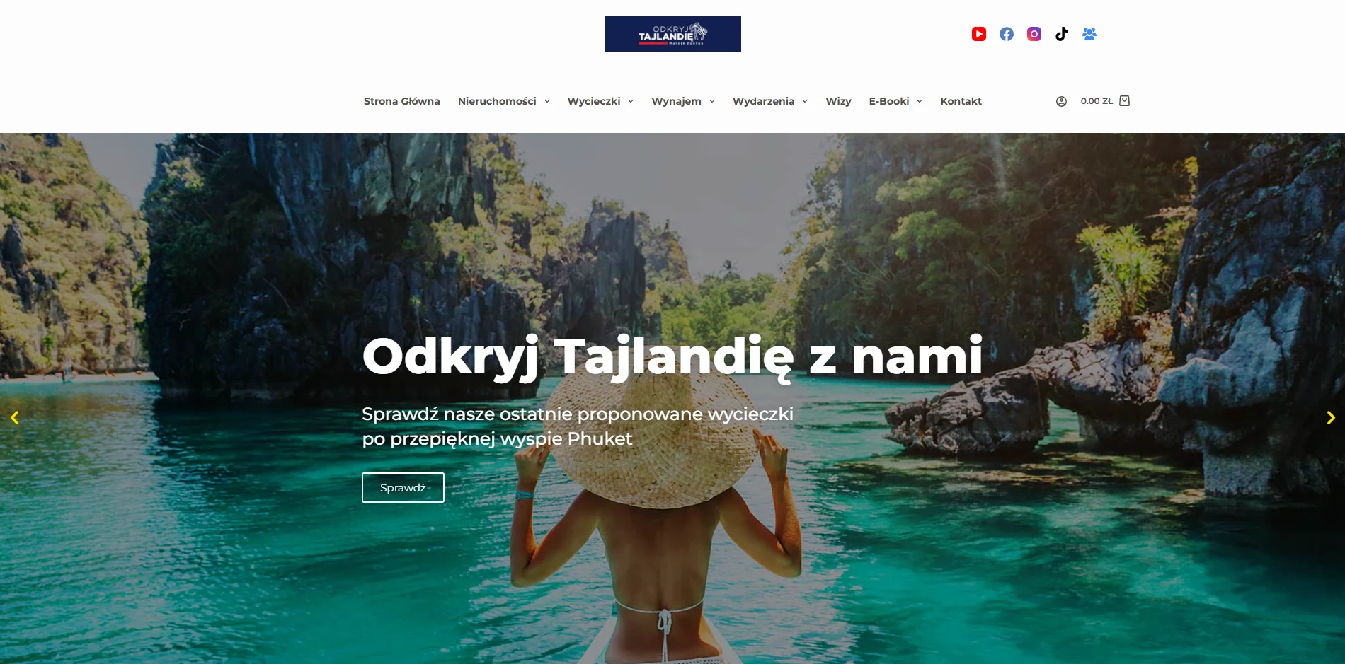 Zrzut ekranu projektu Odkryj Tajlandie - wycieczki i nieruchomości w Tajlandii