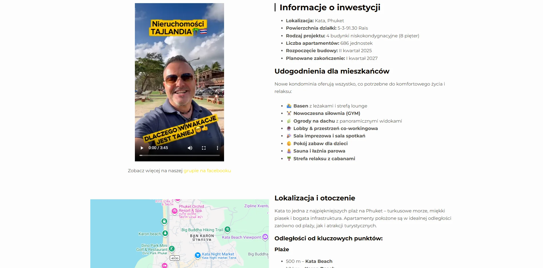 Zrzut ekranu projektu Odkryj Tajlandie - wycieczki i nieruchomości w Tajlandii