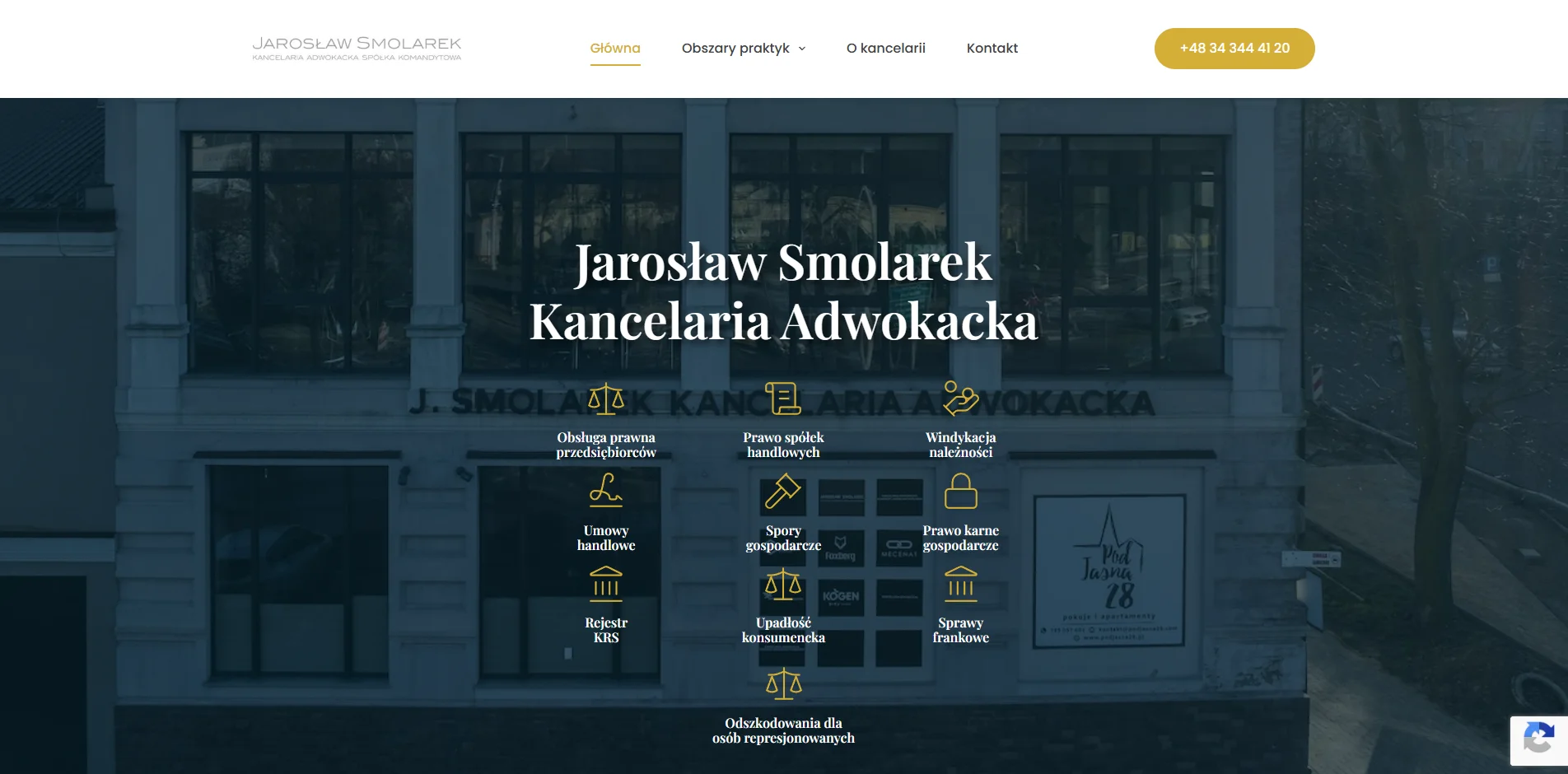 Zrzut ekranu projektu Kancelaria prawnna Smolarek