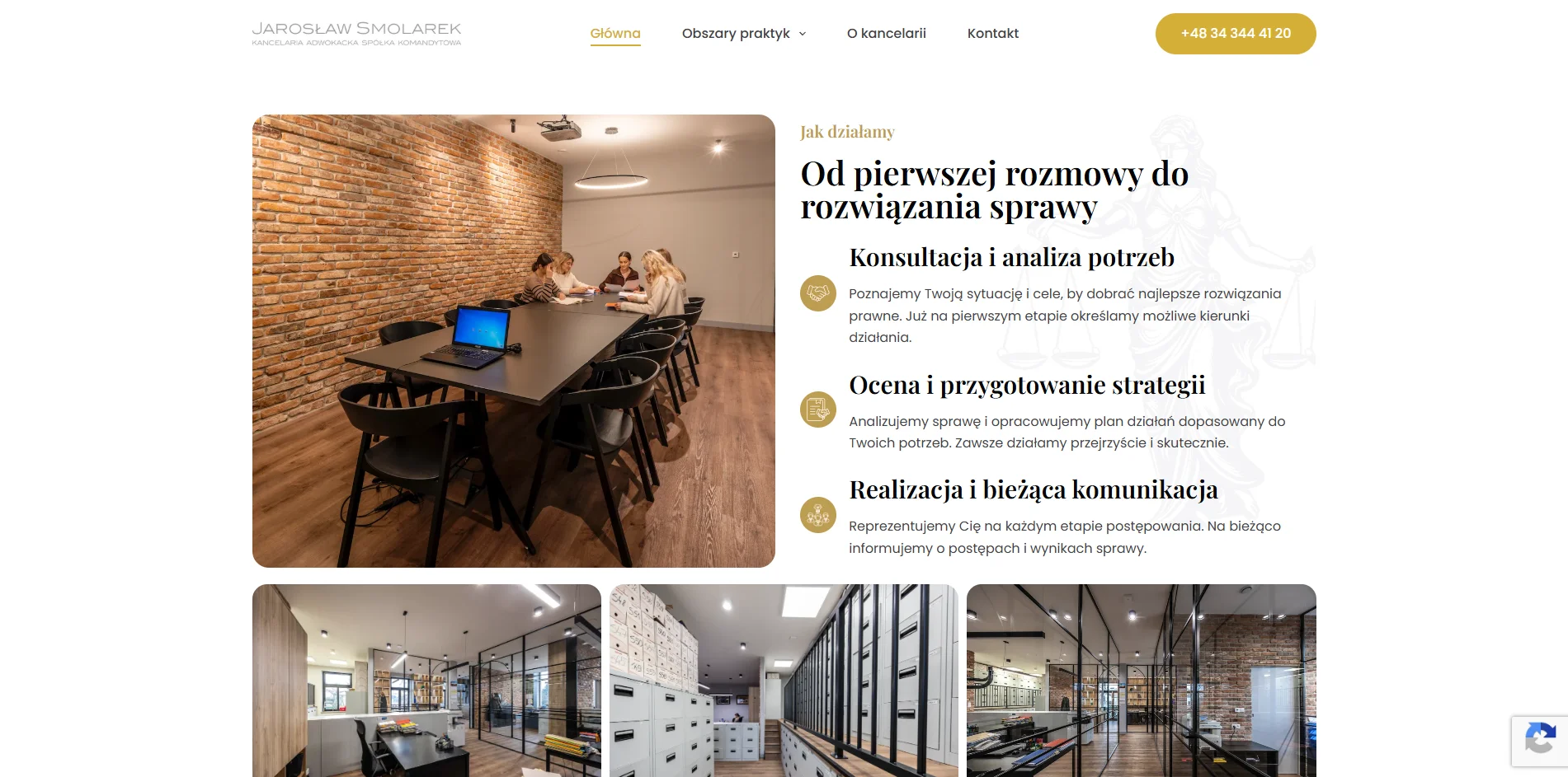 Zrzut ekranu projektu Kancelaria prawnna Smolarek