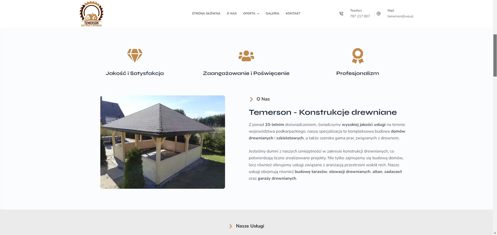 Zrzut ekranu projektu Domy szkieletowe i konstrukcje drewniane