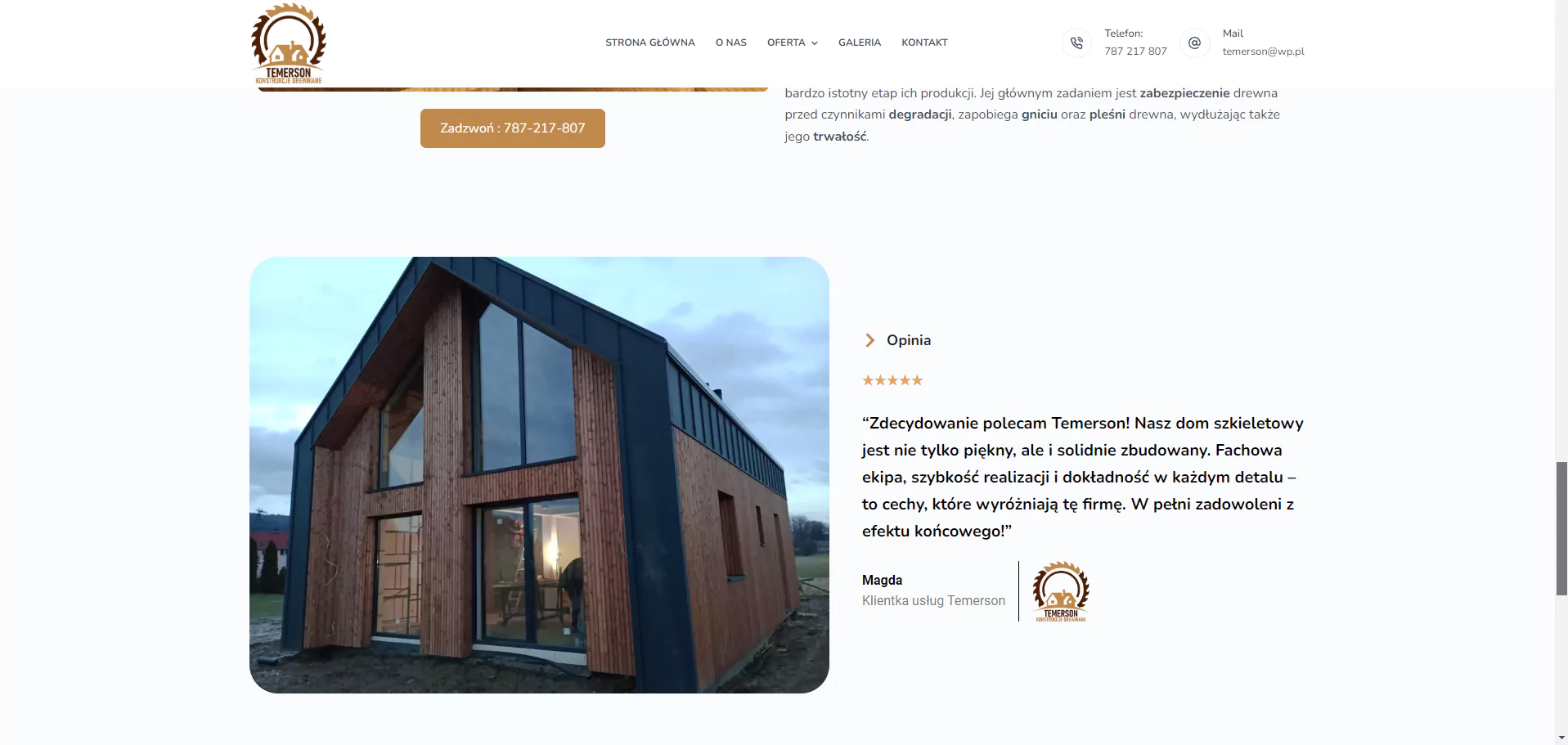 Zrzut ekranu projektu Domy szkieletowe i konstrukcje drewniane