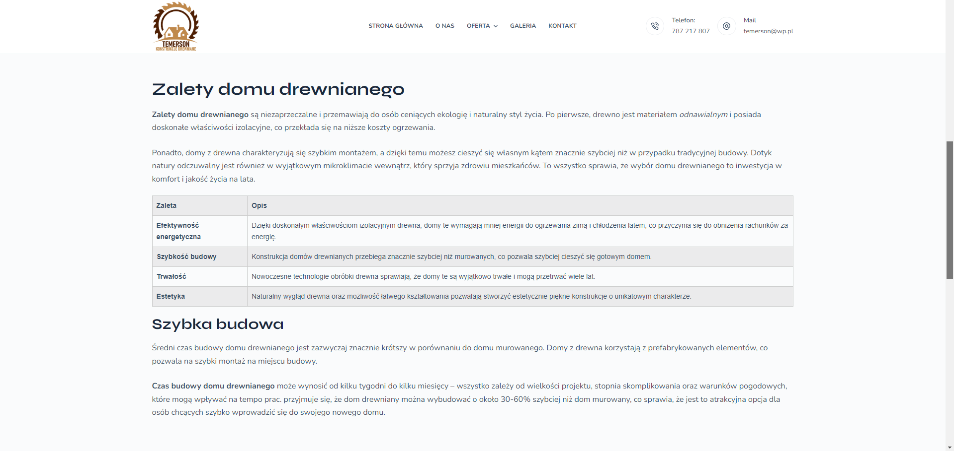 Zrzut ekranu projektu Domy szkieletowe i konstrukcje drewniane