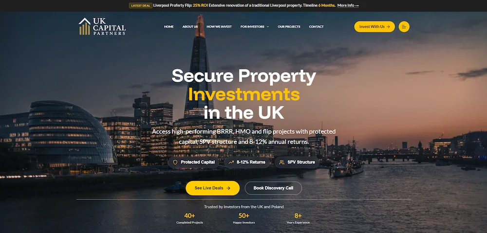 Realizacja strony dla firmy inwestycyjnej UK Capital Investments